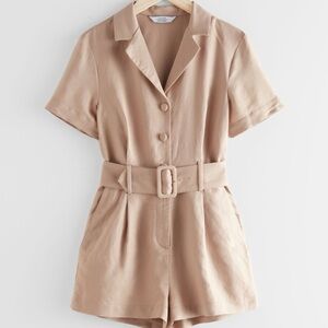 & Other Stories Beige Button-Up romper